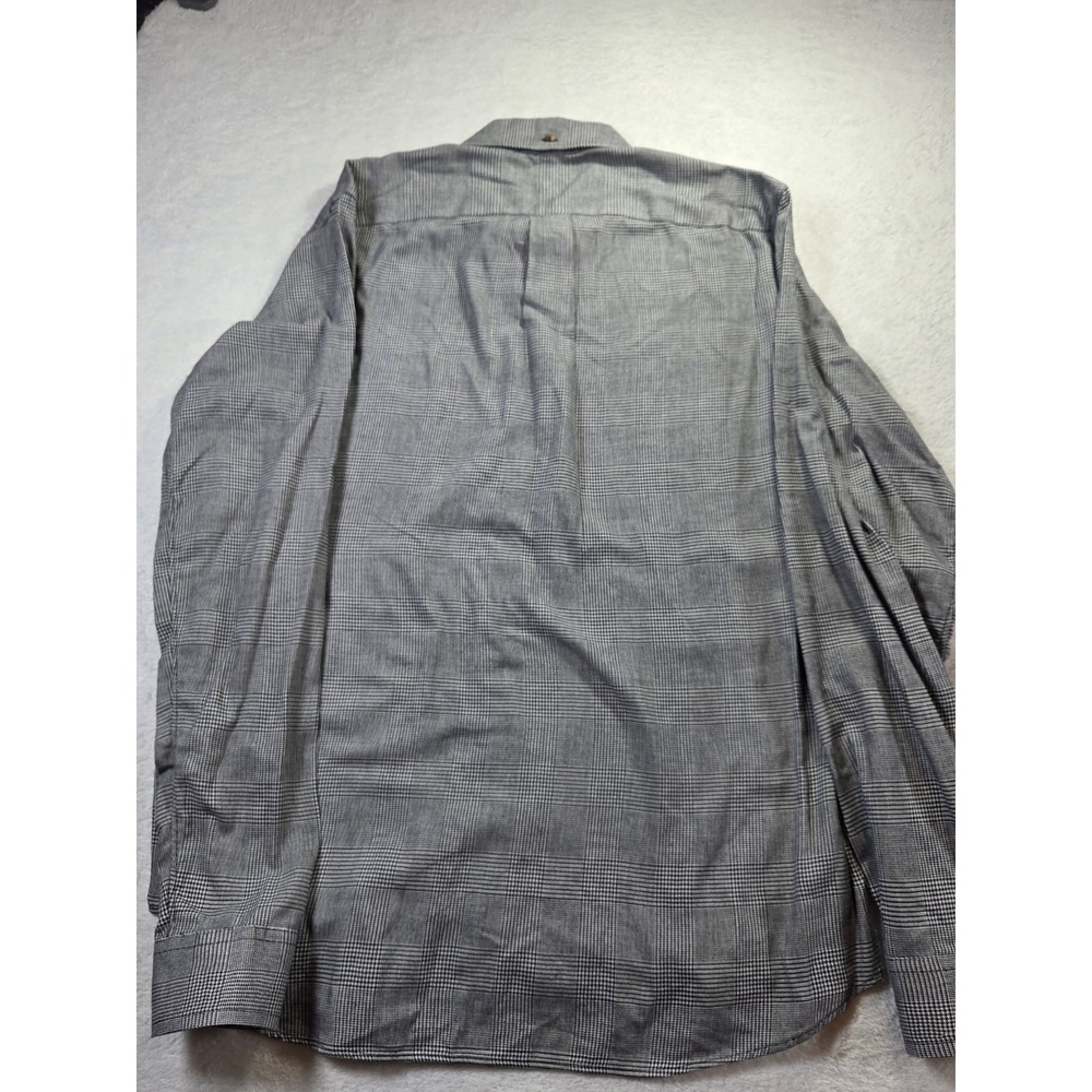J.Crew Brushed Twill Glen Plaid Button Down Shirt Mens Medium Gray Cotton - Picture 3 of 9